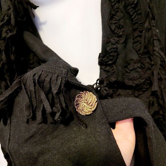 2/$20 Vintage 90s Heritage House 100% Wool black cardigan - Picture 7 of 8